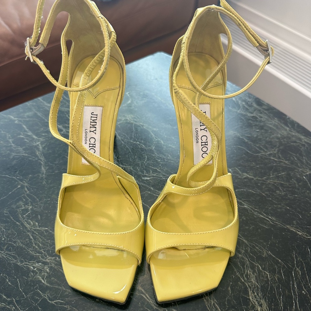 Jimmy Choo Azia 95 Lemon Strappy Heels size 36